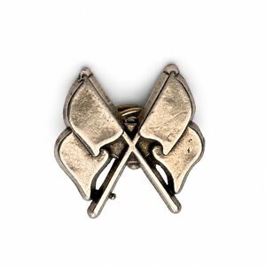 Vintage Sterling Silver 925 Crossed Flags Insignia Charm